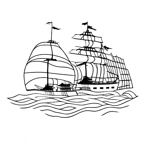 Outline Of Hong Kong With The Flag Incorperated And A Classic Chinese Junk Boat Off The Coast