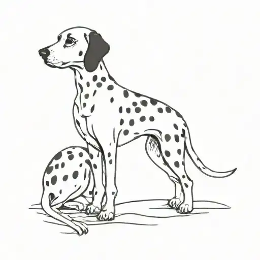 Dalmatian Sit Moon Rising
