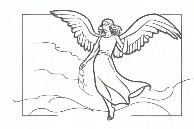 A Winged Angelic Figure Soaring High In The Sky Symbolizing Freedom And Ambition