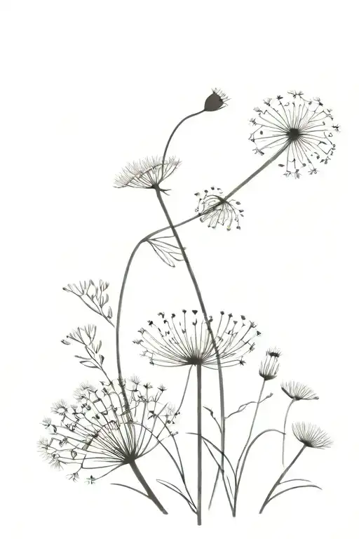 Dandelion And Wildflowers With Long Stem