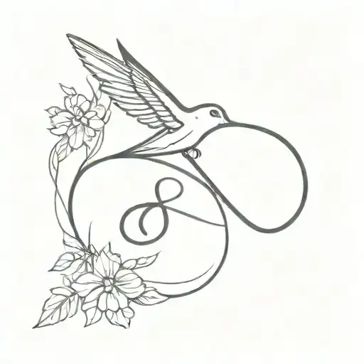 Infinity Symbol With Fish And Hummingbird