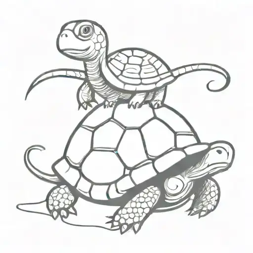 Worm Riding On A Turtle