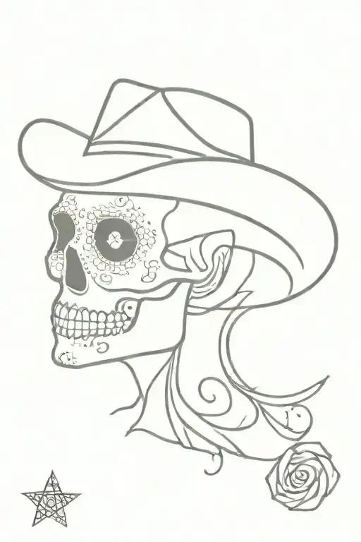 Cowboy Sugar Skull