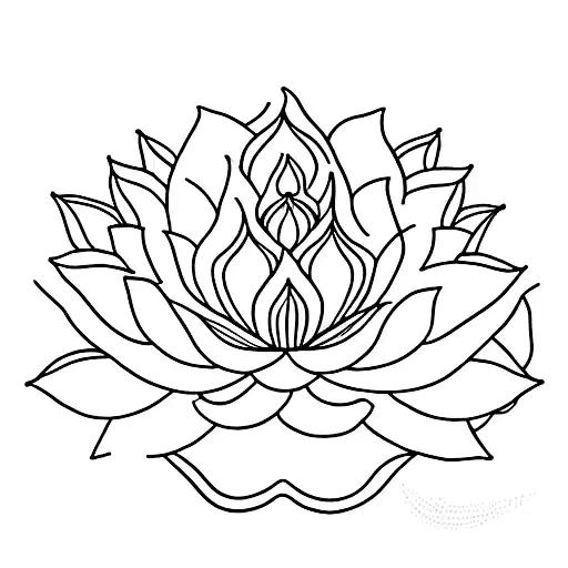 A Minimalistic Tattoo Of A Lotus Flower Symbolizing Spiritual Growth And Enlightenment