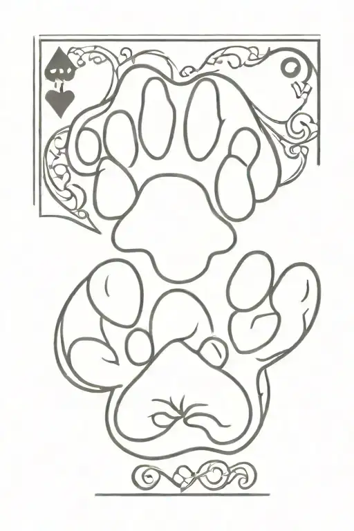 Paw Print Dog Playing Card Western