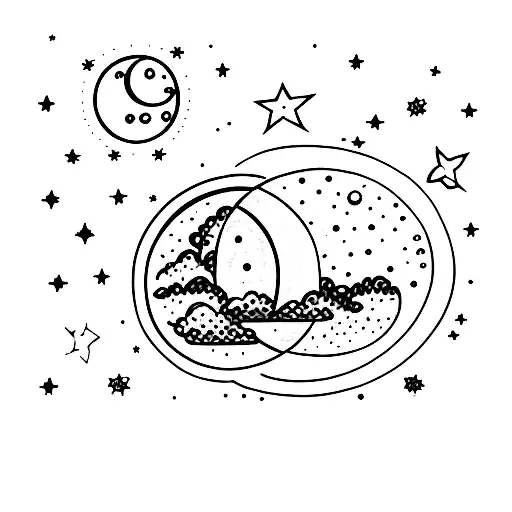 Clouds Moon And Star