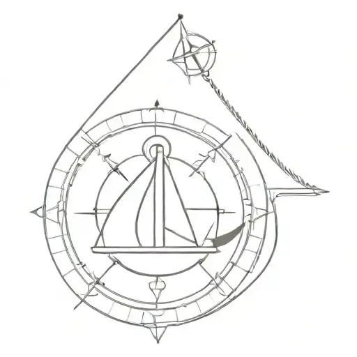Sail Compass Anchor Minimal Simple