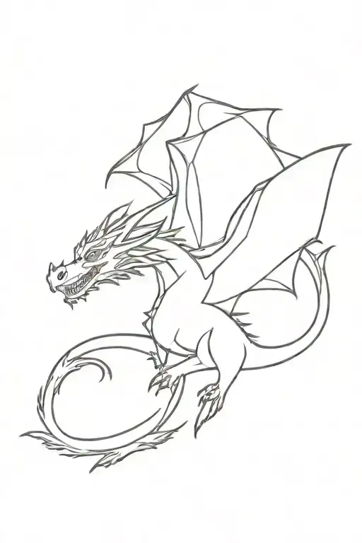 Minimalistic Dragon Flying