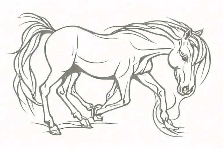 Horse Tribute Tattoo Dorado