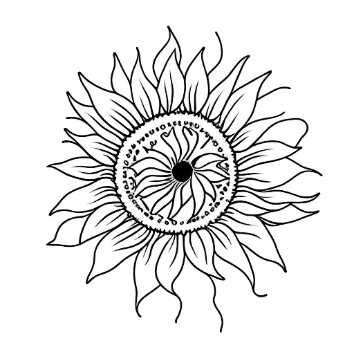 Sunflower With Uncle Kenny Written In Cursive On The Stem