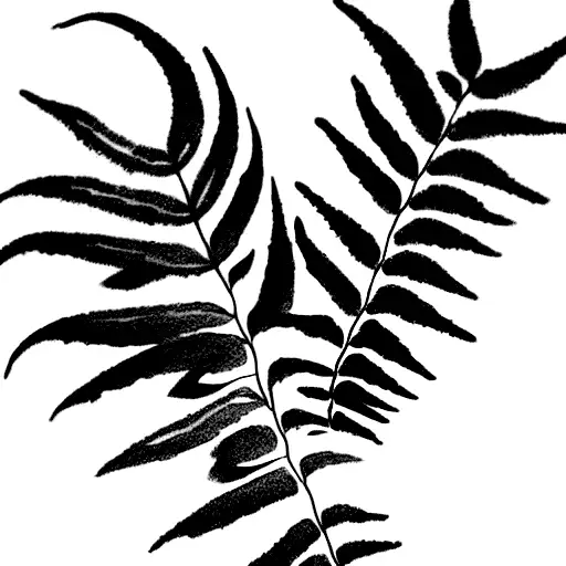 Fern Drawn With One Continuous Line And No Shading
