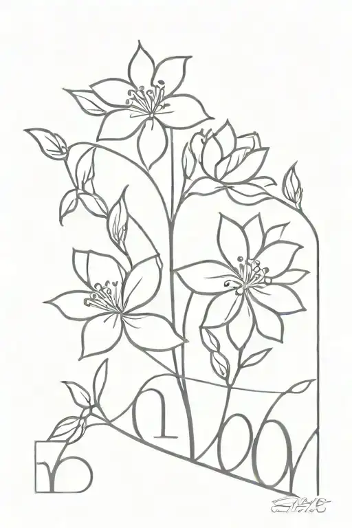 Date Tattoo With Flowers