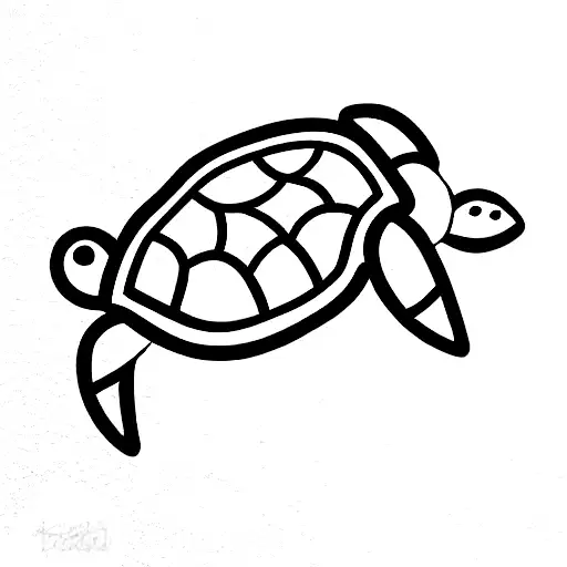 Turtle Side View Bold Lines