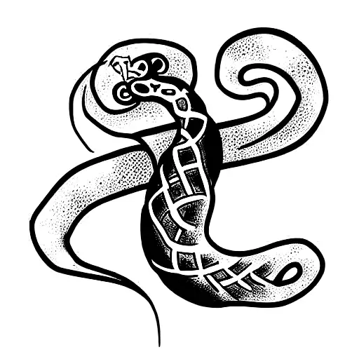 Snake With Skull And Heart