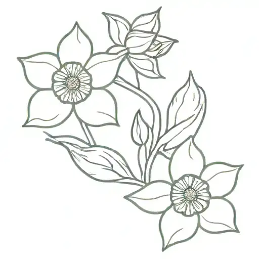 Daisy And Narcissus Flowers Intertwined