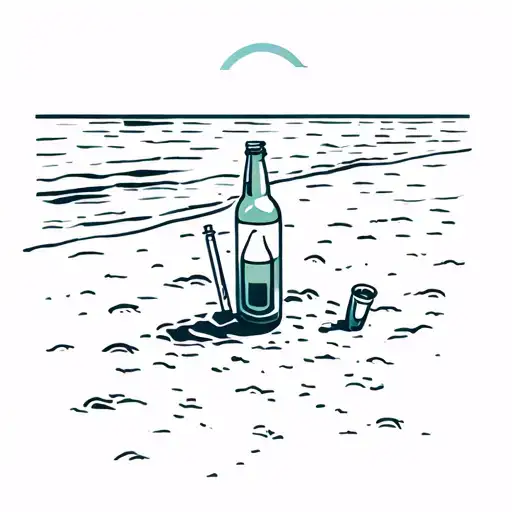 Beach In Goa With Beer Bottle And Cig