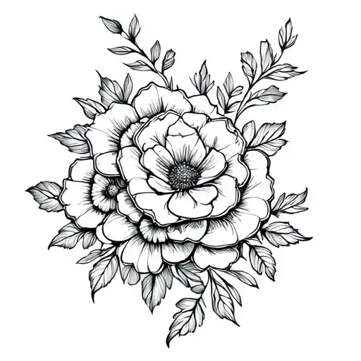 Creates A Delicate Floral Composition With Several Flowers Such As Roses