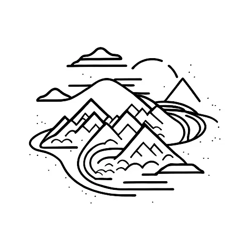 A Majestic Mountain Range With A Winding Hiking Trail