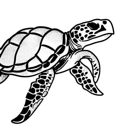 Sea Turtle And Sunflower