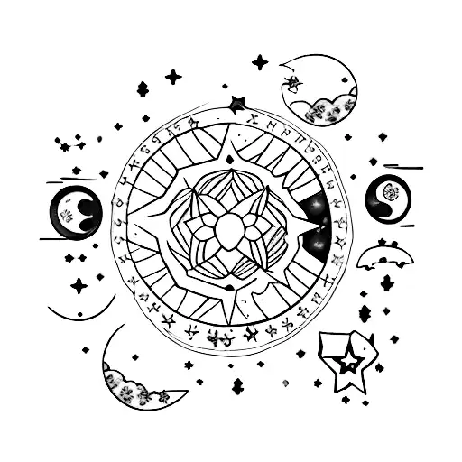 Lavender With Moon And Stars