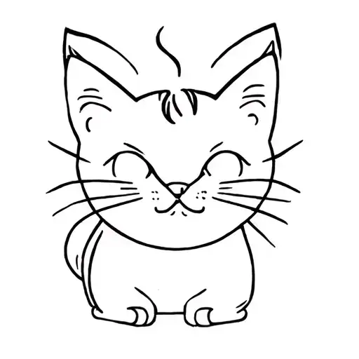 Smiling Cartoon Cat Over Burning Prison Old School