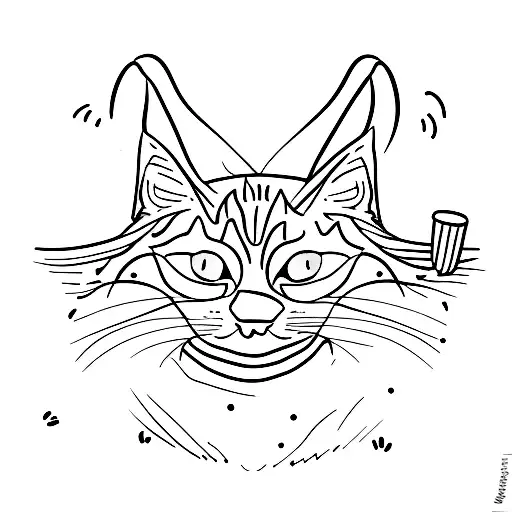 Cat Sitting On A Bench