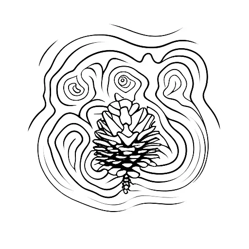 Mini Pinecone With Buttercup Flowers Through The Pinecone