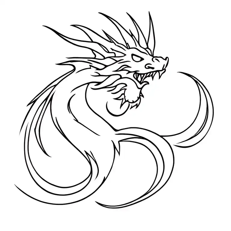 Minimalist Dragon Tattoo That Represents