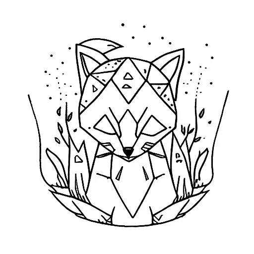 Small Fox Comming Out Of His Den