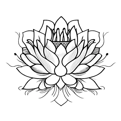 Happiness With A Lotus Flower