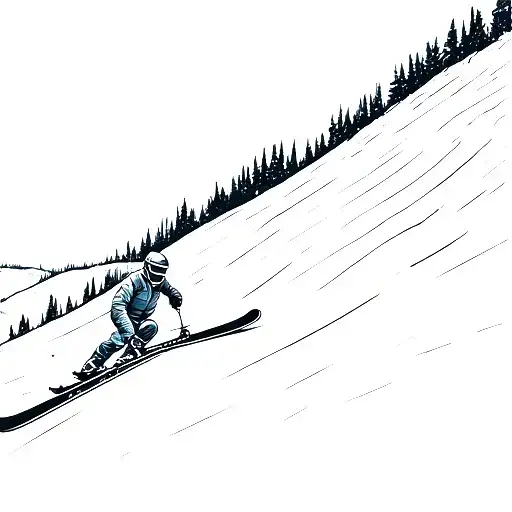 Ski Google With A Guy Going Down A Hill Looking