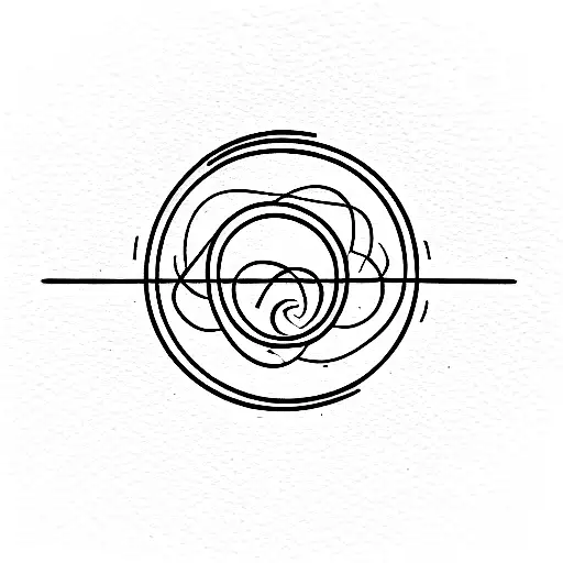 Arch At The Center With A Circle Crossing Over And A Vine