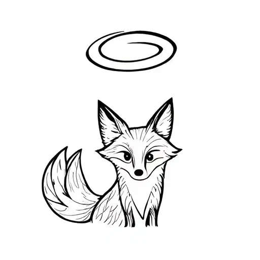 Little Fox With A Halo Above Its Head