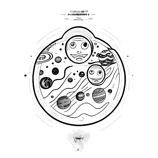 A Family Portrait With Each Member Represented As A Different Planet In The Galaxy
