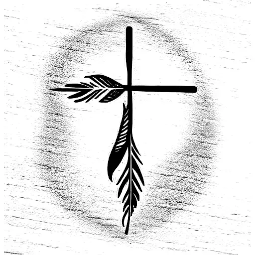Feather With Cross