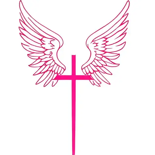 Pink Cross Angel Wings