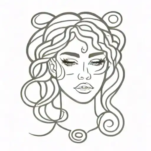 Medusa Inspired Girl Face Front Facing