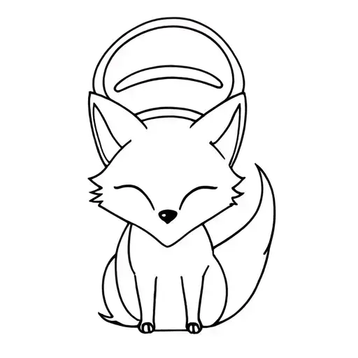 Baby Fox With A Halo Above Its Head