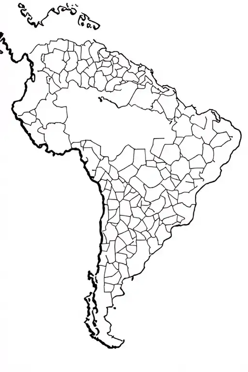 Map Of Brazil With Mosaic In The Interior