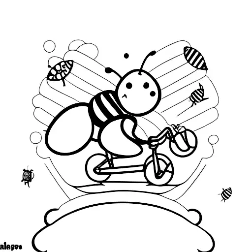 Cute Bee Riding A Bicycle