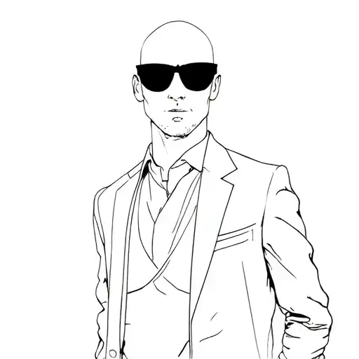 Bald Guy In Black Sunglasses And Business Suit