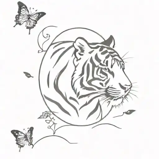 Tiger Hunting A Butterfly