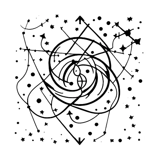 A Glass Of Wine Transforming Into A Constellation Of Sagittarius