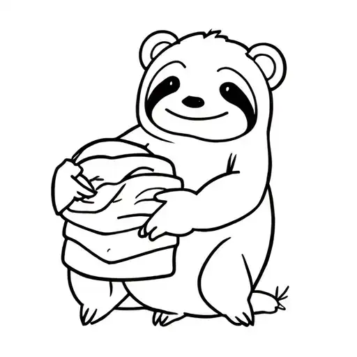 Sloth Teddy Holding Kids Blanket