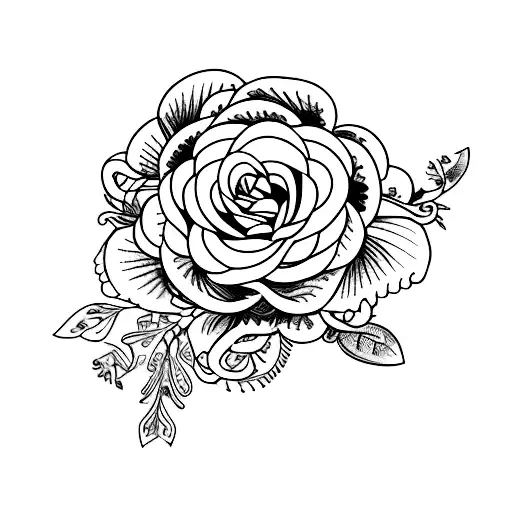 A Delicate Floral Wreath Intertwined With Lacy Stocking Belts