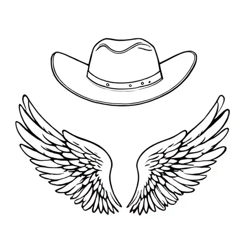 Angel Wings And Cowboy Hat