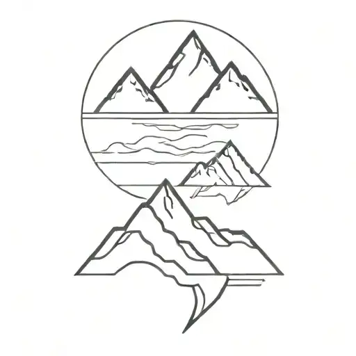 Mountain Peaks And The Ocean