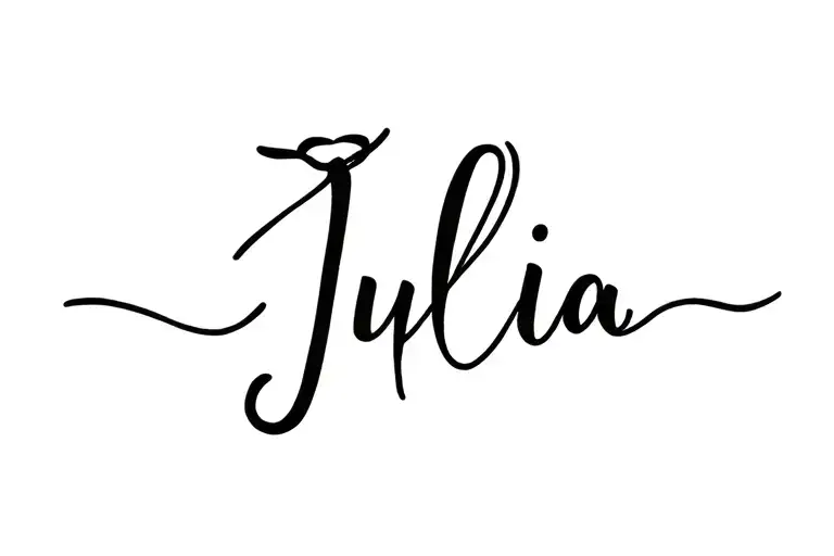 Name Julia Written In The Stem Of A Rose