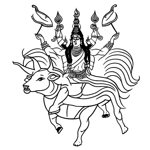 Shiva Riding A Bull