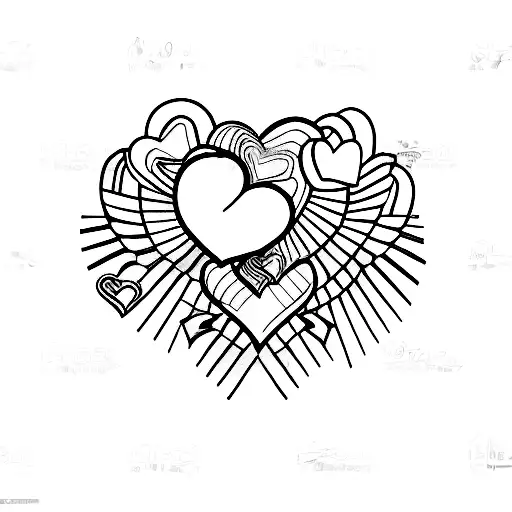 Colombia With A Vertical Line Of 5 Hearts